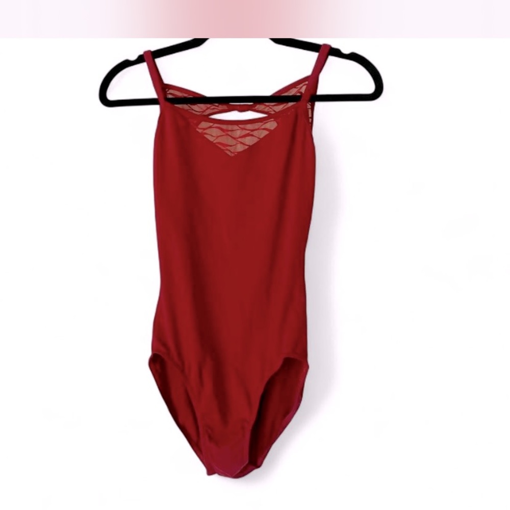 Red mesh Mirella Leotard